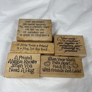 Rubber Stamp stamper lot Friend.  See‎ pics! 5 Stamps